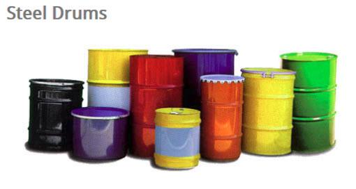 Colored steel drums